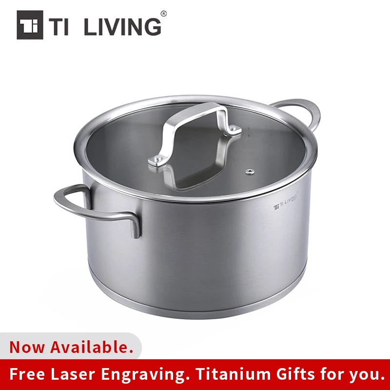 

Hot Sale Titanium Non-coated Non-stick Cooking Soup Pot High&Short Kitchen Accessories Cookware Stoves Free Shipping Home Health