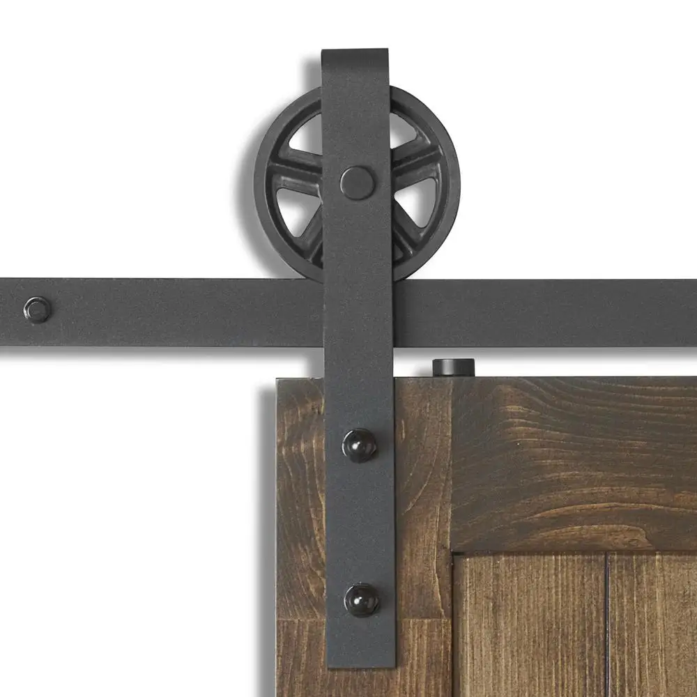 Us 112 0 Big Spoke Wheel Rustic Industrial Sliding Barn Door Hardware Kit In Slides From Home Improvement On Aliexpress