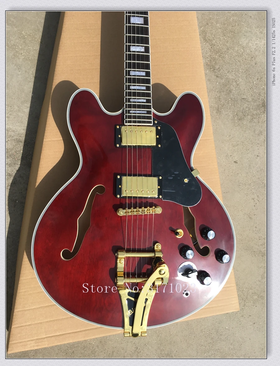 

Top quality bad dog Guitar 335 Model Jazz Style Golden hardware ES335 Free shipping