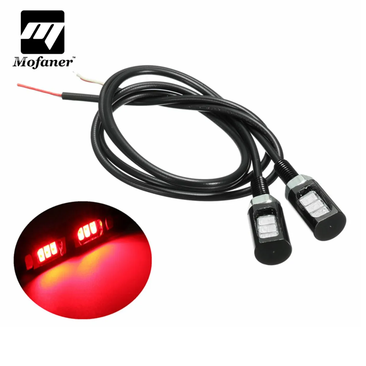 

Mofaner 1Pair 3 LED Motorcycle Car License Plate Light Number Rear Tail Screw Bolt Light Lamp Bulb SMD