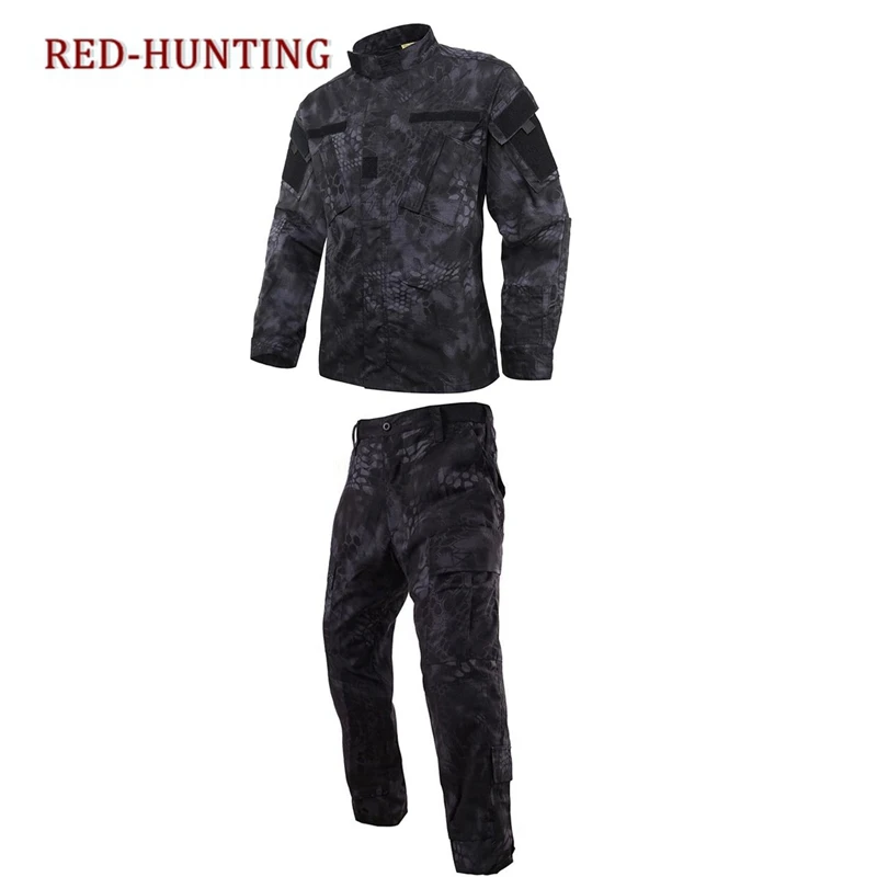 

Military Summer Hunting BDU Field Uniform Camouflage Set Shirt Pants Men's Tactical Hunting Uniform Kryptek Typhon Camo FG AU