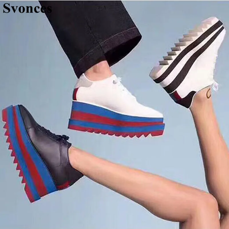 as as Plate Talon Picture Picture pu Plat as Picture Couleur Semelle Épaisse Chaussures Ciel forme Rayé Hauteur Beige Coins Croissante Dames Mixte Femmes Casual Étoiles TtqHwA