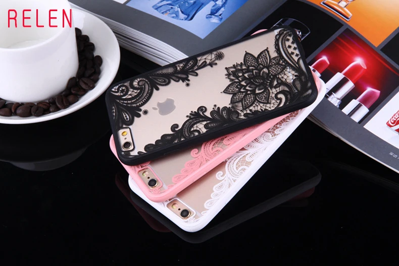 Кружева цветок для iphone 7 плюс защитная крышка мягкий край твердой оболочкой iPhone Х