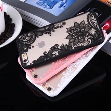 Кружева цветок для iphone 7 плюс защитная крышка мягкий край твердой