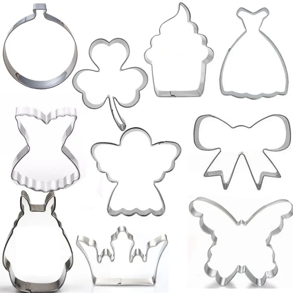 

10pcs Cookie Tools Cutter Mould Biscuit Press Icing Set Stamp Mold Dessert Tools Kitchen Gadgets Wholesale Baking Mold Fondant