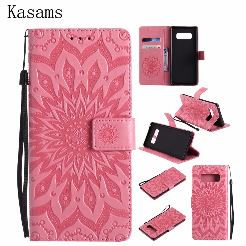 

Sunflower For Samsung Note 3 4 5 8 III N900 N910 N920 N950 Note3 Note4 Note5 Note8 PU Leather Case Stand Flip Cover Phone Shell