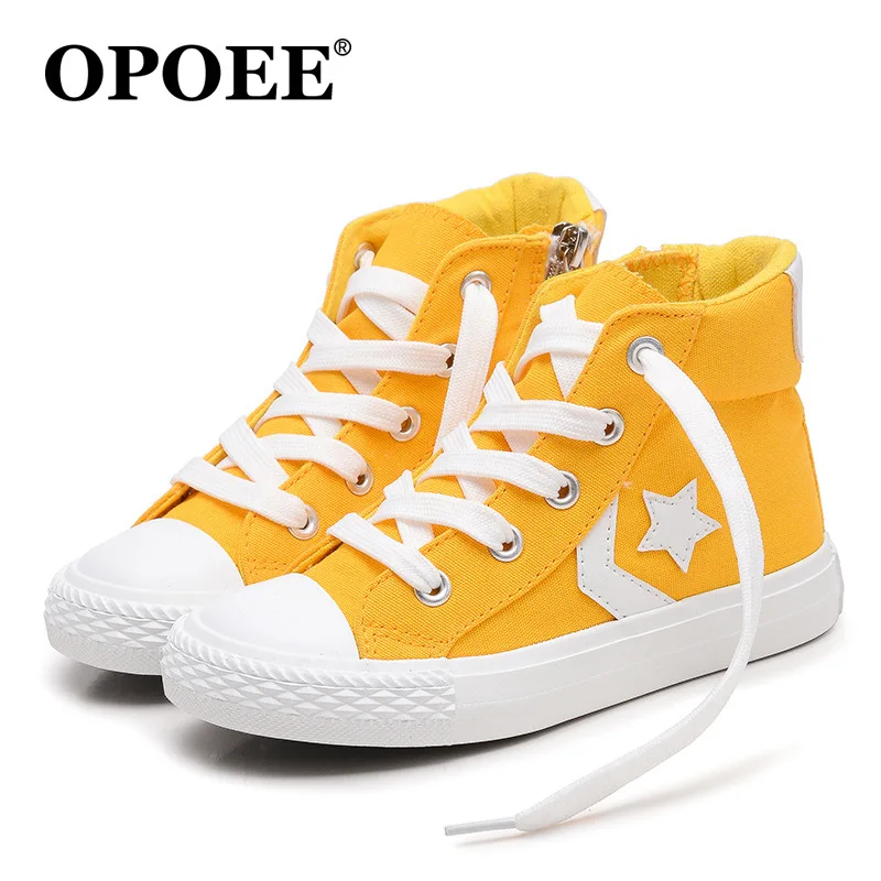 

Kids Girls Canvas Shoes Casual Star Striped Classical Sneakers Boys School Running Zipper Soild Candy Color tenis infantil