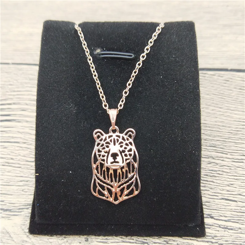 Медведь ожерелье модный стиль медальон в виде медведя ожерелье Женская мода животное медведь ювелирные изделия