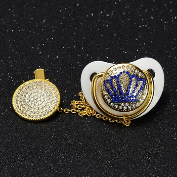 

MIYOCAR bling bling bling crown rhinestone Baby white Pacifier/ Nipples /Dummy /cocka /chupeta baby gift babyshower