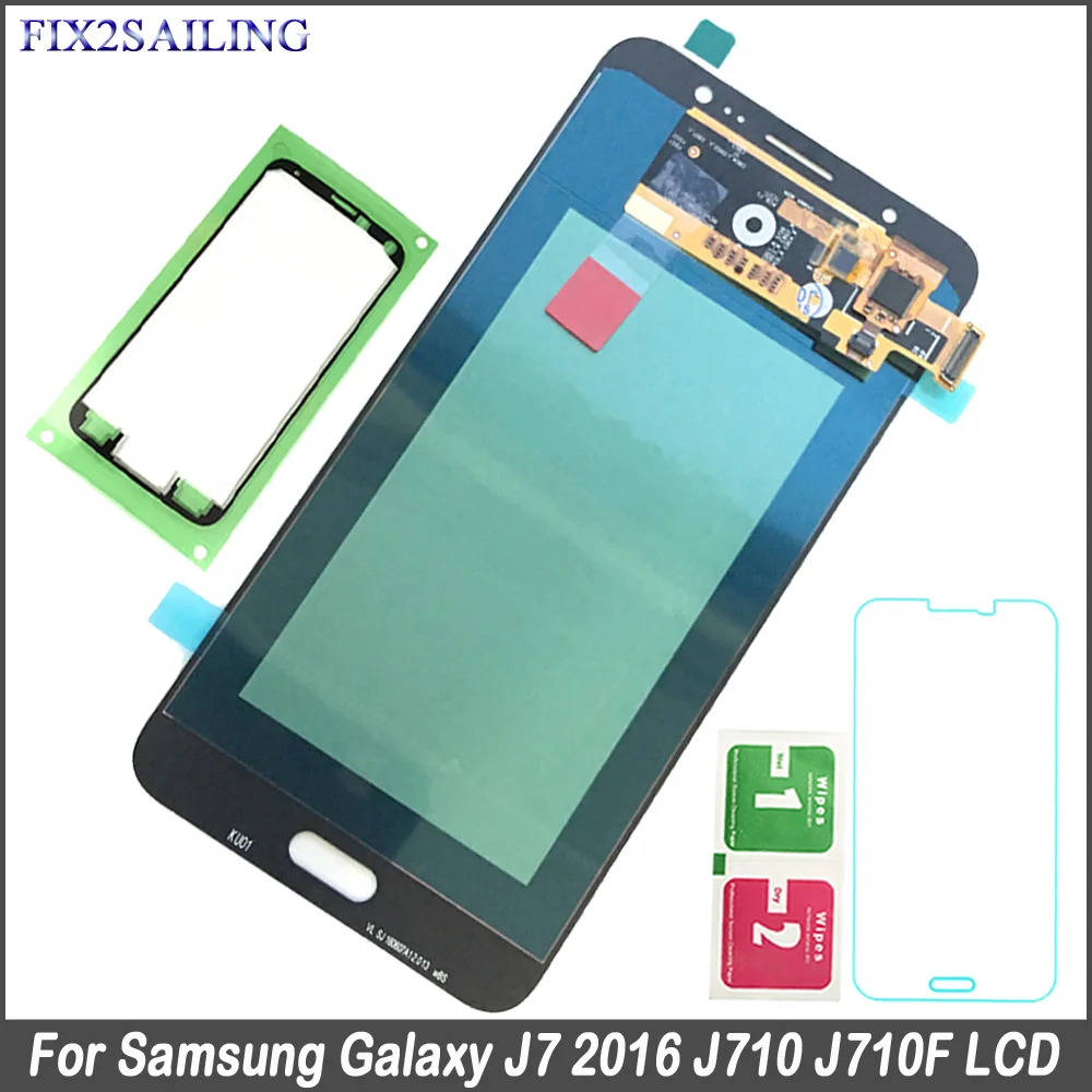 

FIX2SAILING Super AMOLED LCD For Samsung Galaxy J7 2016 J710 J710FN J710F J710M J710Y Phone LCD Display Touch Screen Assembly