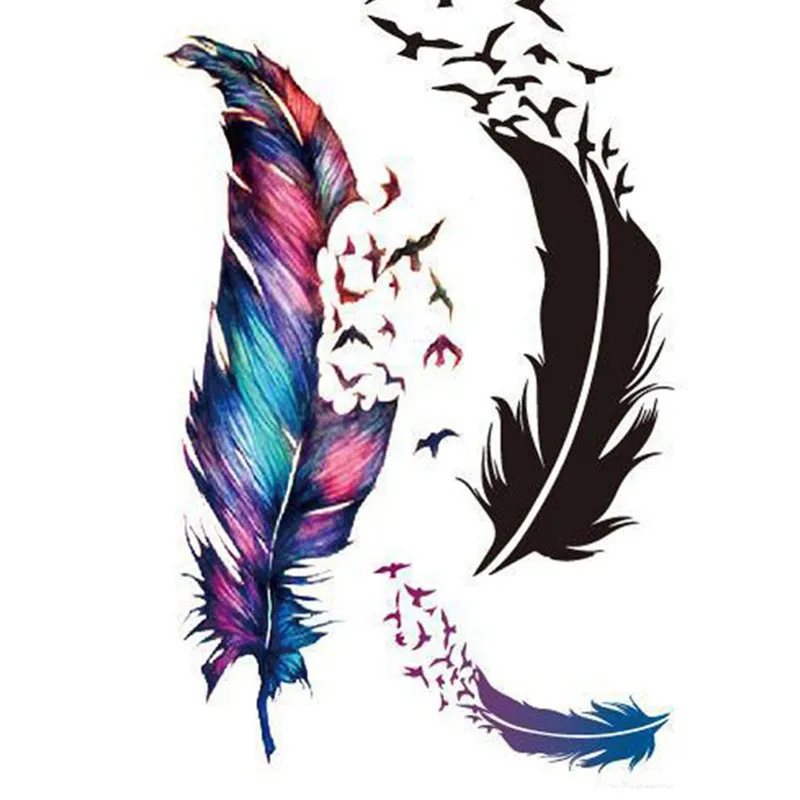 Waterproof Small Fresh Goose Feather Color Temporary 