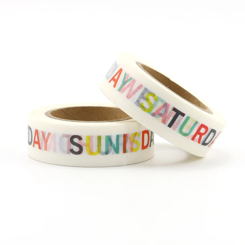 

1.5cm*10m Week Pattern Washi Tape DIY Sticky Decoration Scrapbooking Planner Masking Adhesive Tape Label Sticker Cute tape 1pcs