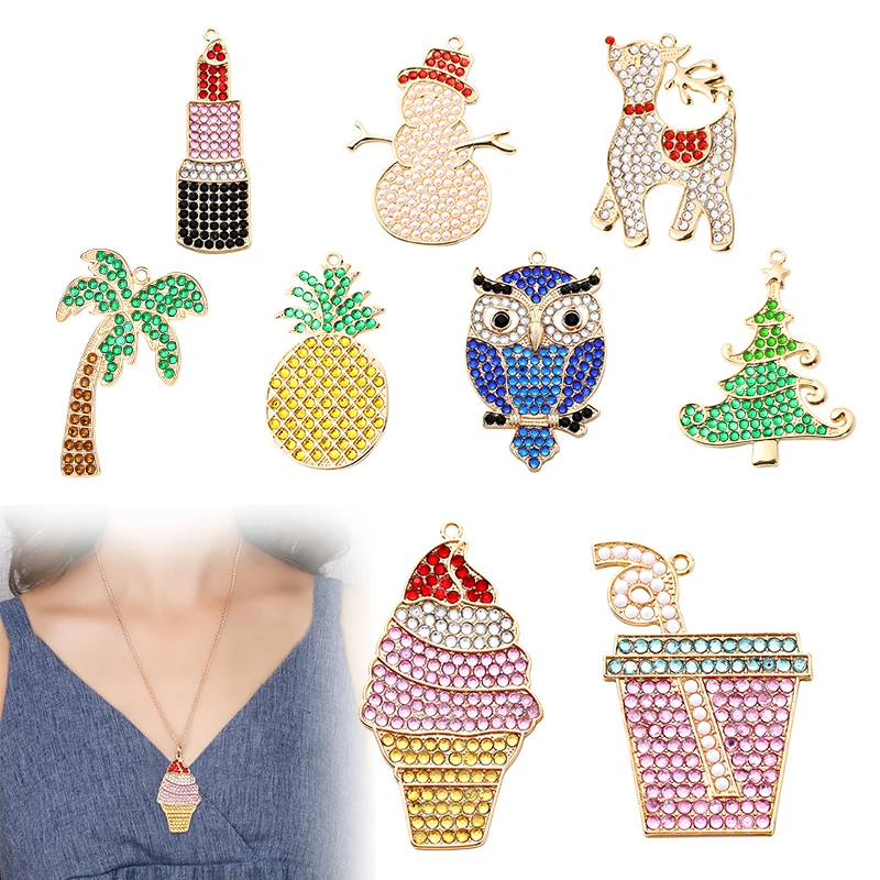 

DIY Full Drill Diamond Painting Keychain Snowman Key Ring Necklace Pendant Christmas Decoration Diamond Keyring Key Chain