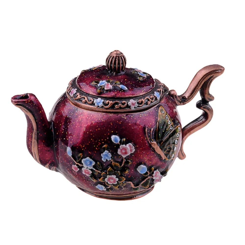 TBP0112-teapot enamelled trinket box--
