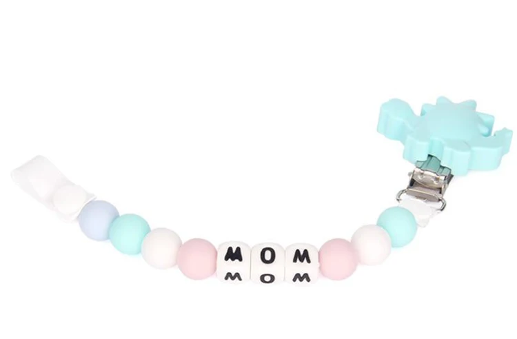 100pc Silicone Letter Beads for Insert Name on Pacifier Chain Clips 10MM 12MM Chewing Alphabet Beads for Baby Necklace Teethers