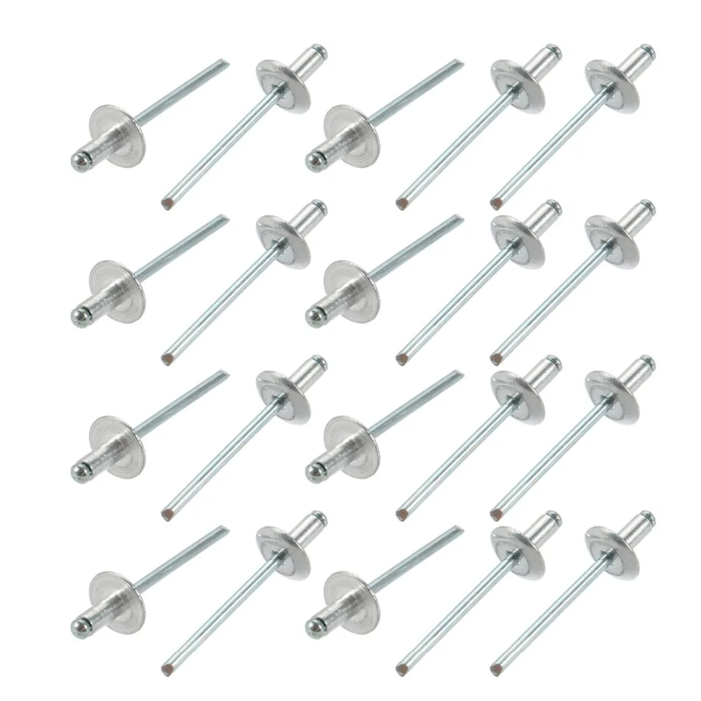 

20 Pcs 4mm x 8/10/13/16/20mm Rivets Aluminum Open End Large Flange Blind Rivet Fasteners For Buildings Cars Ships Aircraft