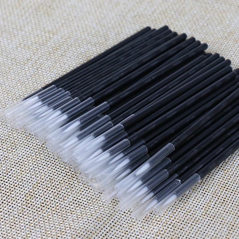 

100pcs/pack Disposable Eyeliner Brush Applicator Eyeliner Comb Makeup Brushes White Individual Line Removing Swab Micro