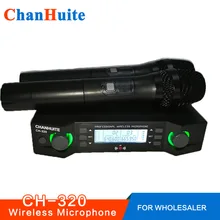 Família Sistema de Microfone de Karaokê Várias Freqüências UHF Microfone Sem Fio Profissional Stage Show Dupla Handheld Microfone Sem Fio