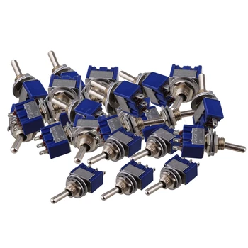 

Yibuy Blue Electirc 2 Position Toggle Switch SPDT AC 125V 6A TGA2 Set of 40