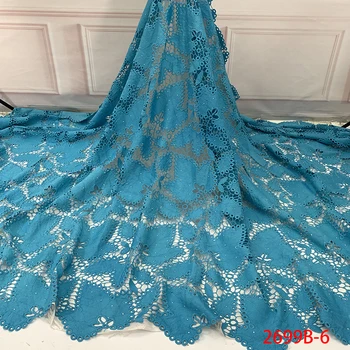

High Quality African Milk Silk Lace Guipure Lace Fabric with Stones Water Soluble Lace for Wedding Dress AMY2699B-1