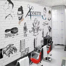 Hand-painted trend barber shop background wall custom large wallpaper mural 3D photo wall factory wholesale Hand-painted trend barber shop background wall custom large wallpaper mural 3D photo wall factory wholesale