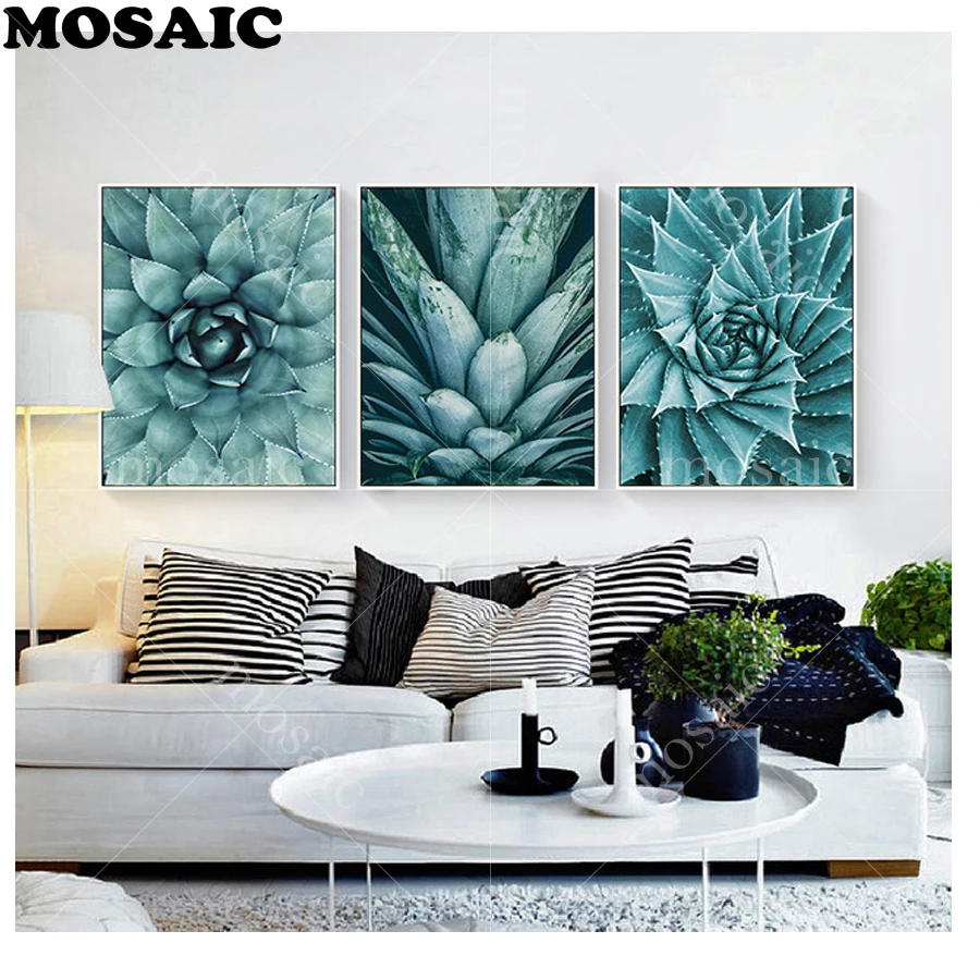 

Sale Diamond embroidery triptych diy 5d diamond painting mosaic Cactus plant Paintings crystals Picture of rhinestones sets gift