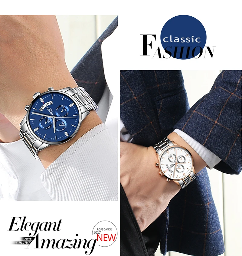 Reloj Hombre NIBOSI Chronograph Watch Men Waterproof Men Watches 2018 Luxury Brand Stainless Steel Fashion Dress Wristwatch Saat (16)