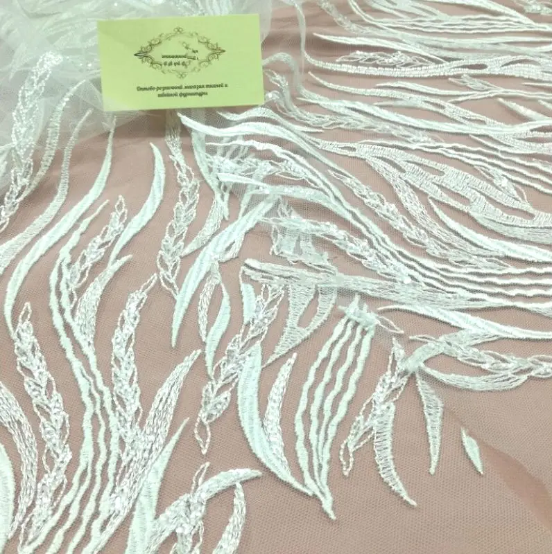 

Carson English white wedding lace of high quality, fabric for wedding and evening dresses, price per one meter bride MA