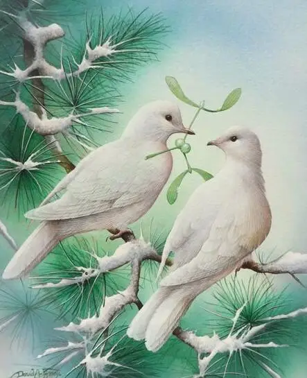 

5d diy Diamond embroidery double pigeon diamond painting Cross Stitch full square drill Rhinestone mosaic home adorn