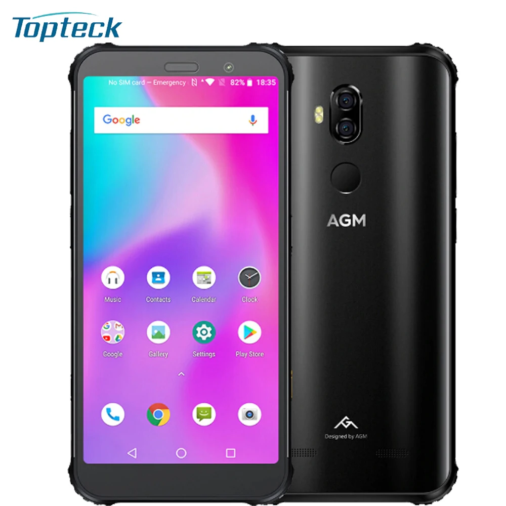 AGM X3 6/8 ГБ+ 64/128/256 ГБ Snapdragon 845 24MP+ 20MP 4100 мА/ч, мобильный телефон IP68 Водонепроницаемый 5,99 ''Face ID NFC 4G Черный смартфон