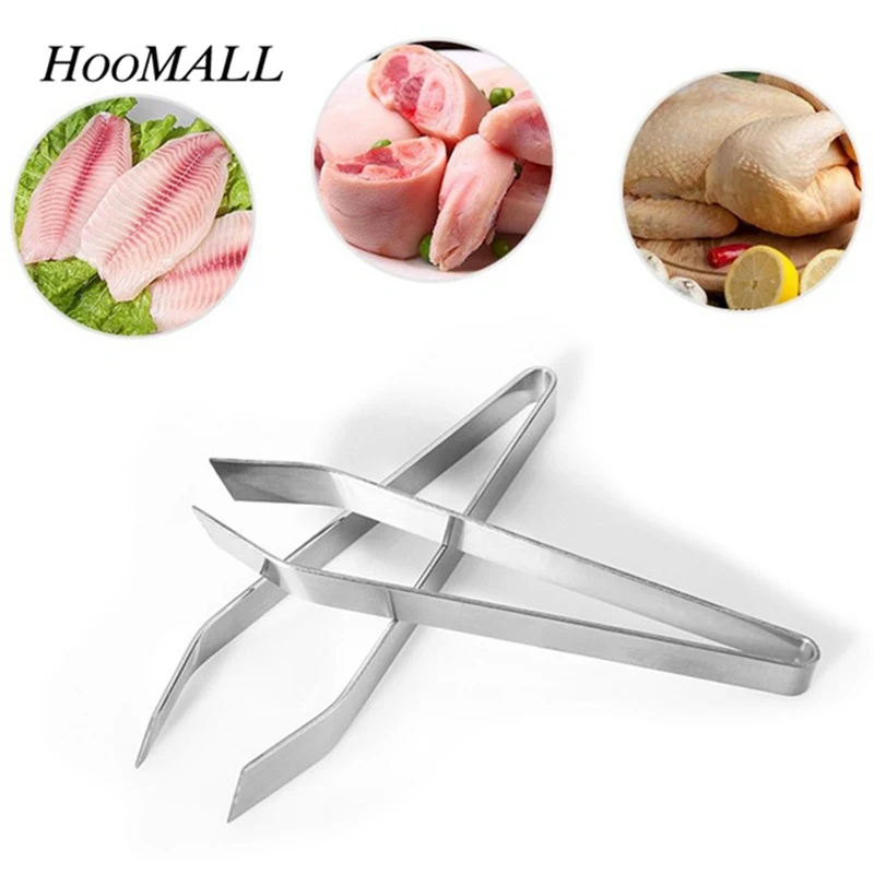 

Hoomall Stainless Steel Fishbone Fur Bones Tongs Food Animal Feather Plucking Remover tool Kitchen Supplies Hair Remover Pliers