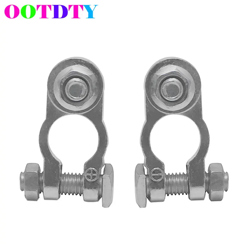 

1Pair Positive & Negative Cargo Type Zinc Coated Battery Terminals Clamp Connectors