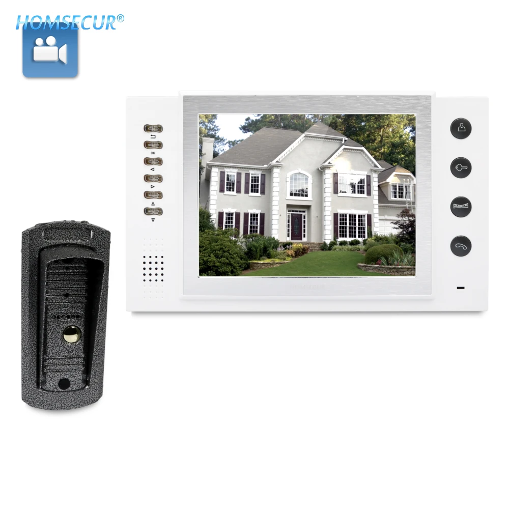

HOMSECUR 8" Video Door Entry Security Intercom+White Monitor for Home Security TC041 + TM801R-W
