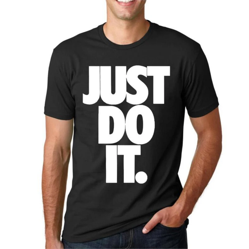 2017 новые модные Just Do It с принтом букв футболка летние 100% хлопок o-образным вырезом