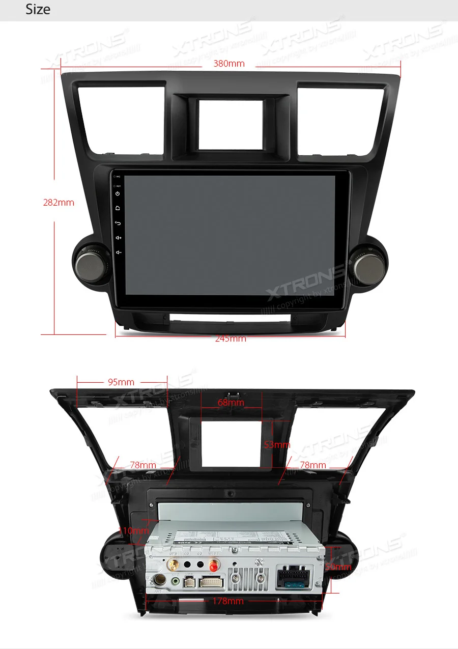 Sale XTRONS 10.1" Android 8.1 Octa Core Car Stereo Multimedia Player GPS Navigation for Toyota Highlander Kluger 2008-2013 No DVD 23