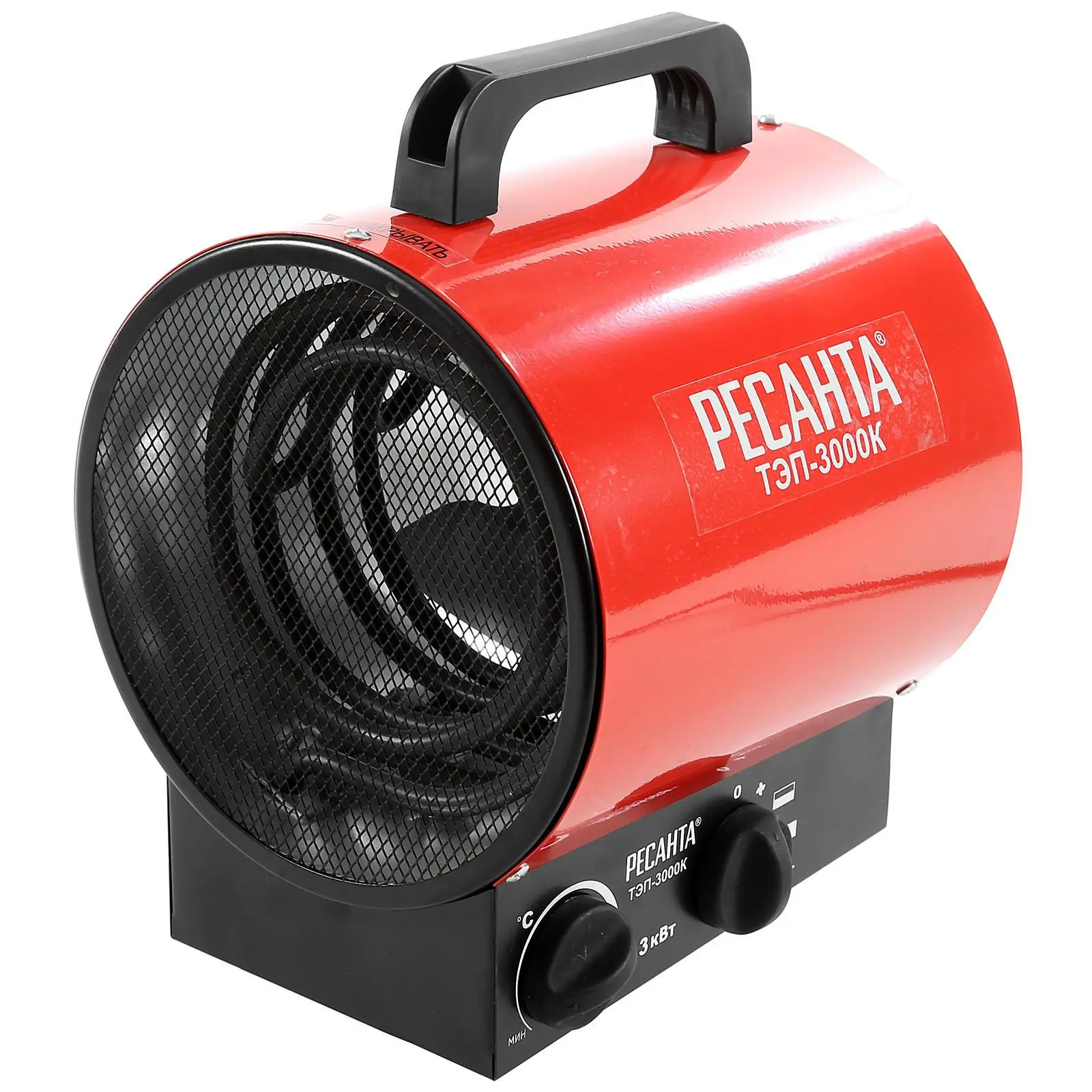 Пушка тепловая электрическая Resanta TEP-3000K (2 режима мощности 30/3000 Вт, производительность 300 куб.м/ч, наличие решетки, быстрый обогрев площади)