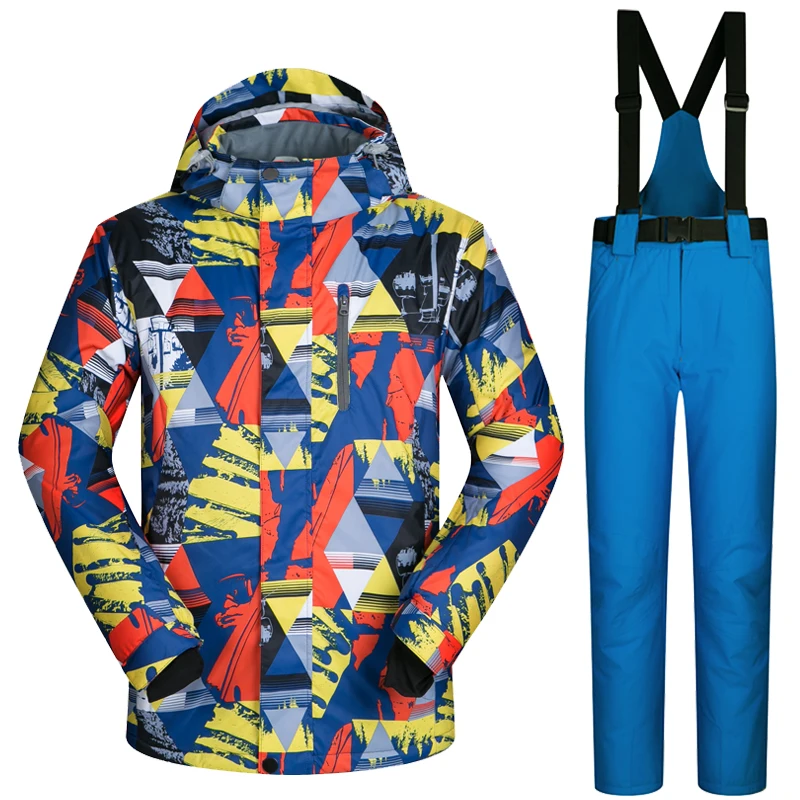 Зимний лыжный костюм для мужчин, водонепроницаемый теплый лыжный костюм для катания на беговых лыжах, лыжные куртки и штаны, одежда для катания на лыжах и сноуборде