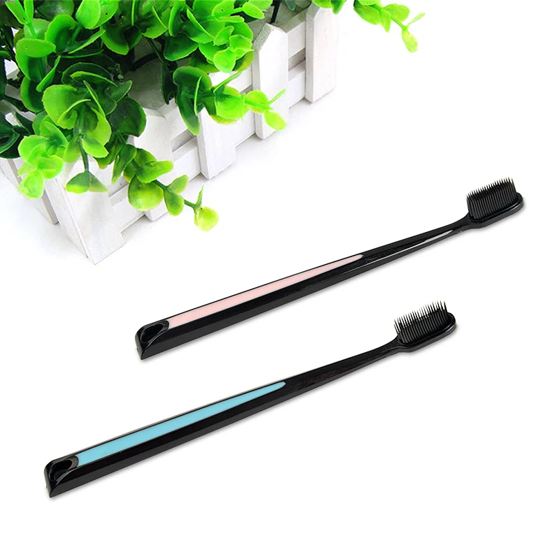 

Hot 2pc/lot Bamboo Charcoal Toothbrush Black Heads Adults Dental Double Ultra Soft Tooth Brush Nano-antibacterial Eco Friendly
