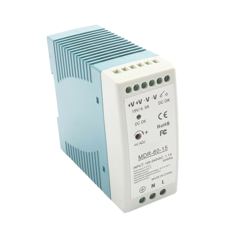 

Mini Din Rail Switching Power Supply 60W Din Rail Type Single Output Switch Mode Power Supply SMPS LED Driver MDR-60