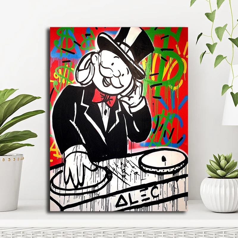 

DJ Music Graffiti Pop Painting Alec Monopolyingly Posters and Prints Decorative Wall Art Pictures for Living Room Home Decor