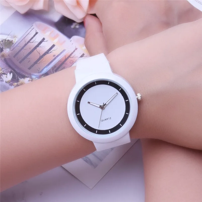 Fashion women watches bracelet watch ladies Silicone Band Analog Quartz Round Wrist Watch Watches clock Relogio Masculino S20 (5)