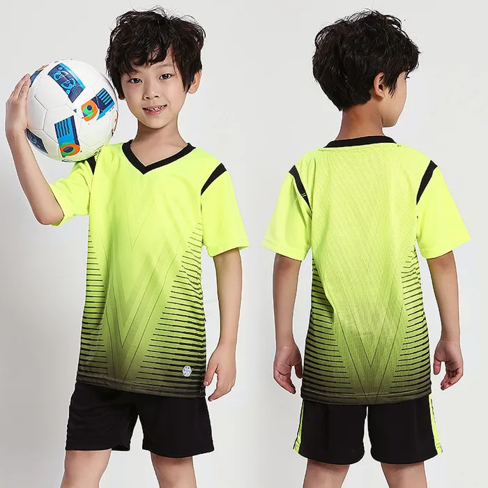 Детский спортивный костюм с напечатанным номером и логотипом; Спортивный костюм для детей; футбольные комплекты; шорты; футболки; спортивные костюмы - Цвет: 1604 green