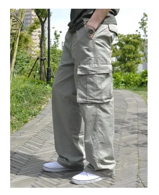 82,, мужские повседневные штаны, большие размеры, брюки с несколькими карманами, рабочие толстые хлопковые брюки-карго, длинные брюки, L-6XL