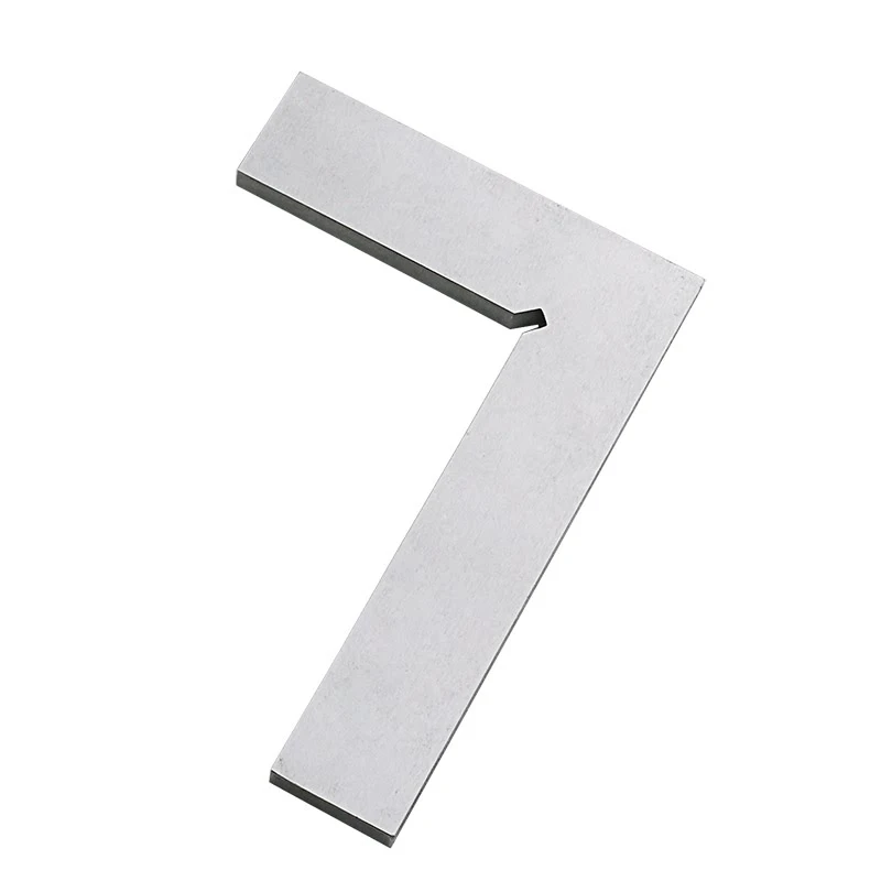JIGONG Silver Tone 99x70mm Bladed 90 Degree Angle Try Square Ruler Flat corners Protractor