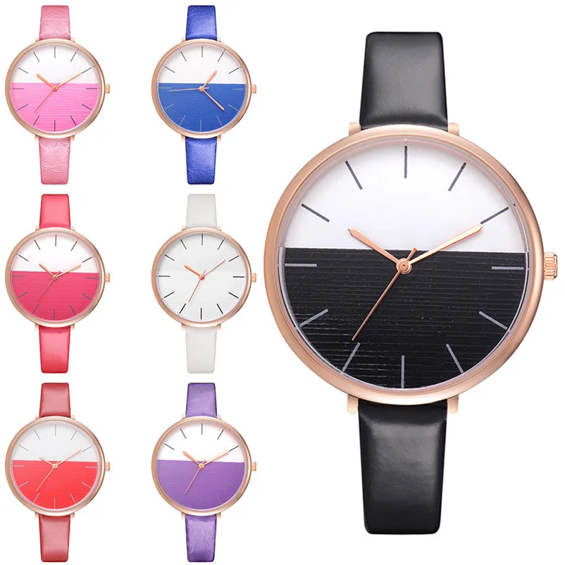 2018 High Quality women fashion casual watch luxury dress Leather band Quartz Analog Wrist Watches clock relogio feminino A06 (2)
