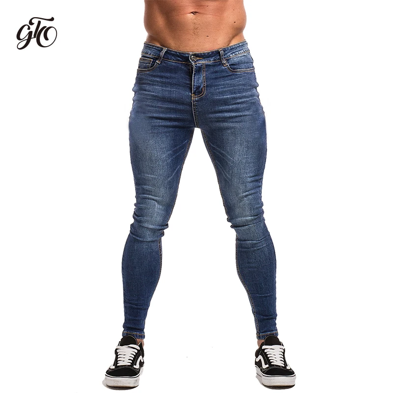 Gingtto Blue Jeans Slim Fit Super Skinny Jeans For Men Street Wear Hio Hop Ankle Tight Cut Closely To Body Big Size Stretch zm05 Gingtto Blue Jeans Slim Fit Super Skinny Jeans For Men Street Wear Hio Hop Ankle Tight Cut Closely To Body Big Size Stretch zm05