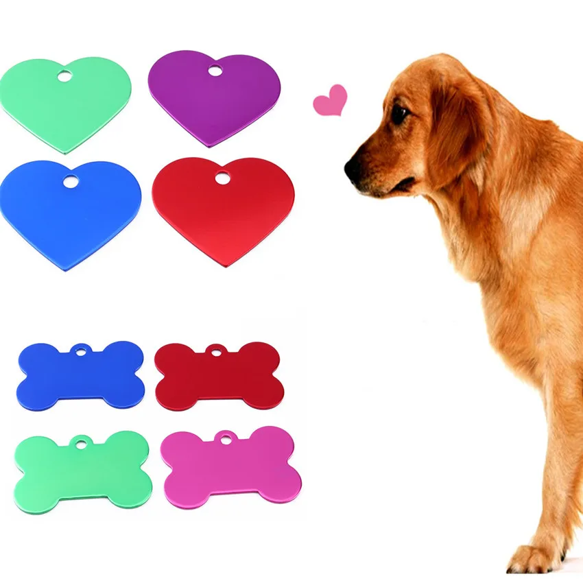 

Aluminum Pet Name Tag Heart Bone Shape Dog Cat Pet Name Number ID Tag Charm Identity Tags
