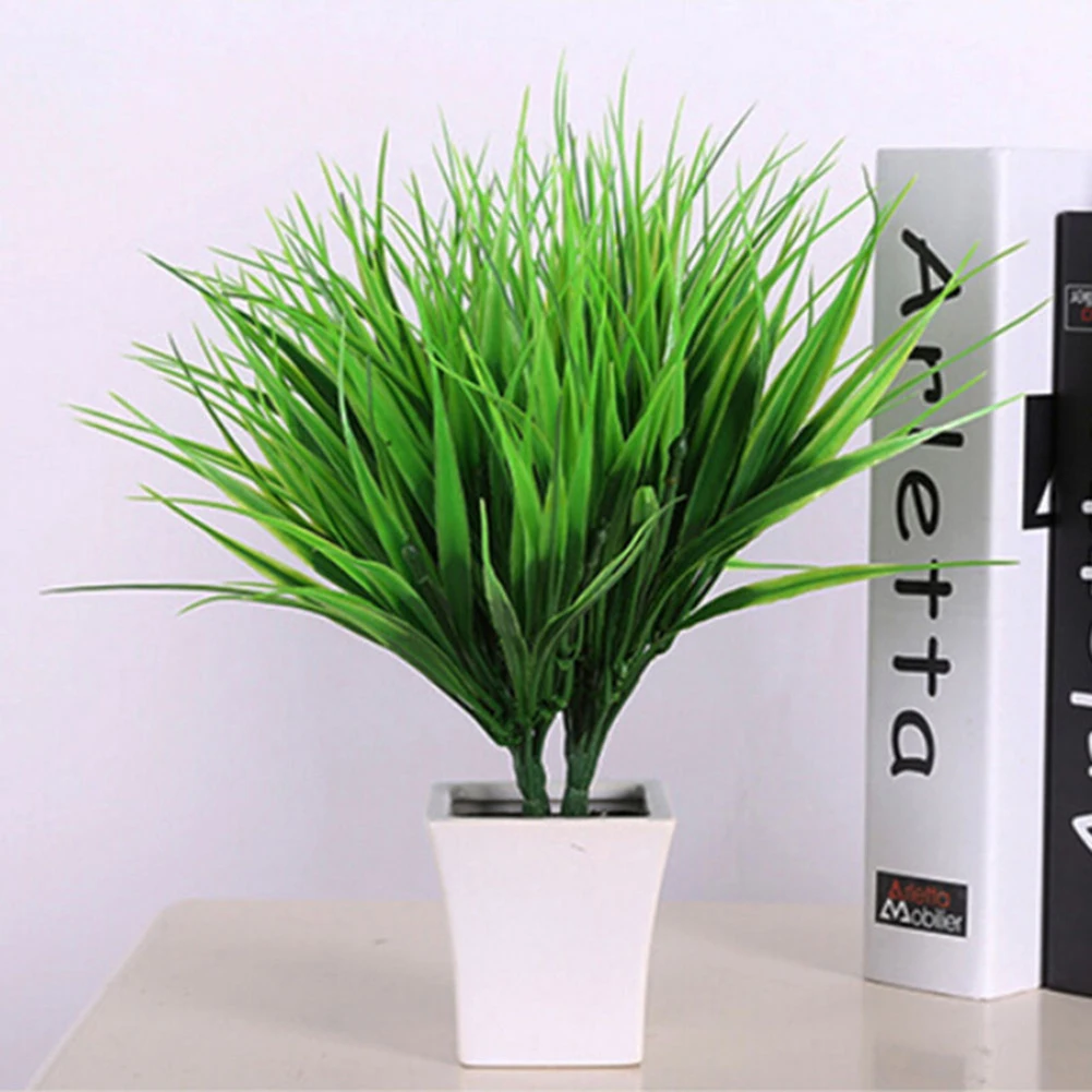 Artificial Fake Plastic Green Grass Plant Flowers Office Home Garden Decor | Дом и сад