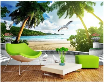 

Custom murals Wallpaper European sea scenery background wall mural 3D background painting wall paper home decor photo wallpaper