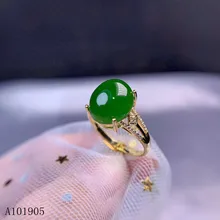 KJJEAXCMY boutique jewelry 18K gold inlaid natural jasper gemstone female ring support detection m kjjeaxcmy fine jewelry 18k gold inlaid natural emerald new female ring noble support detection